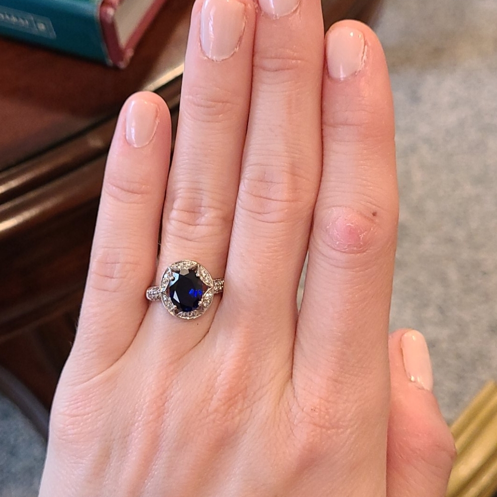 Sapphire Engagement Right Hand Ring